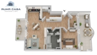 Ansicht - Attraktive 3-Zimmer-Wohnung mit 2 Balkonen und traumhaftem Ruhrblick in Mülheim